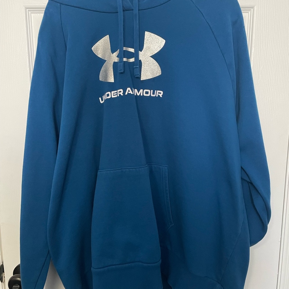 Under Armour Blue Hoodie with Silver Logo